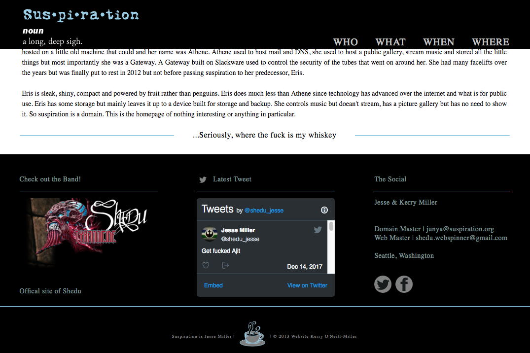 suspiration website screenshot